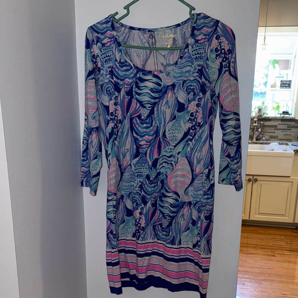 Lilly Pulitzer Blue and Pink Swirl Dress